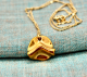 Folded Oval Necklace in Gold